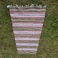 rosa-brune-nuancer-stribet-bomuldstæppe-løber-gammel-svensk